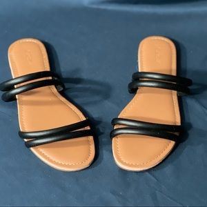 J. Crew strappy black sandals size 9